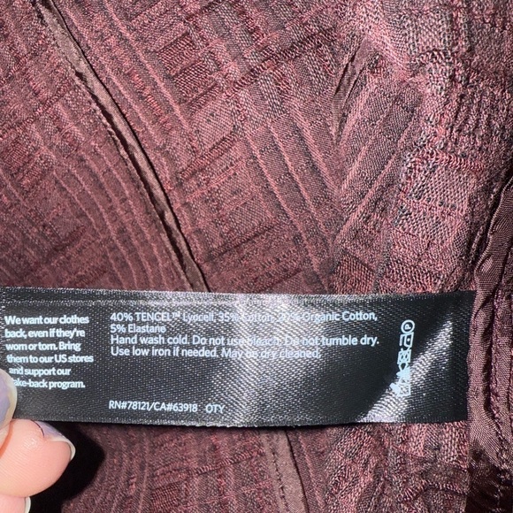 Eileen Fisher burgundy/brown tweed jacket with two side pockets women’s size XS - Picture 6 of 9